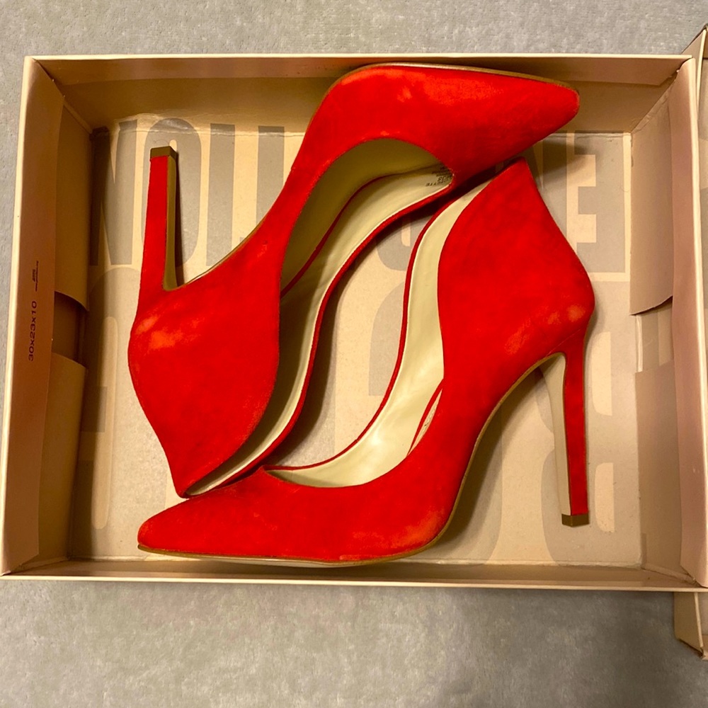 Red Suede Pumps